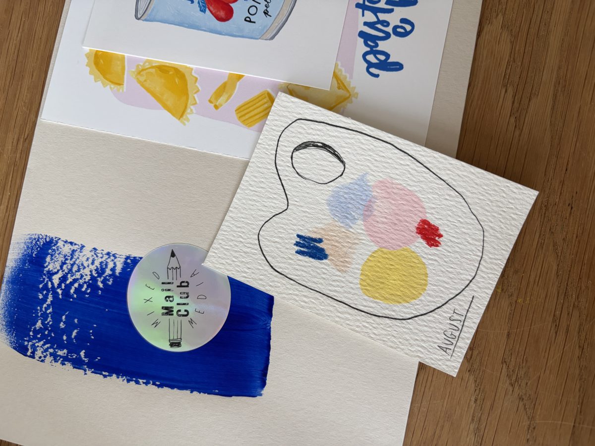 Aquarell-Illustration getrockneter Wiesenblumen auf Büttenpapier