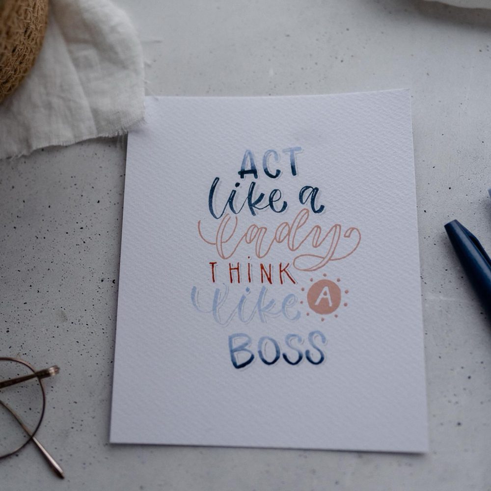 Handlettering-Artprint „Act like a lady“